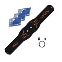 60Cm Ems Muscle Stimulator Ab Trainer Waist Abdominal Toning Belt With Gel Pads Homefitness Workout Equipment Usb Recharge blue