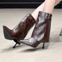 Fashion Sexy Women High Boots Pointed Toe High Heels Shoes Mid Calf Chelsea Fashion Boots 2025 Designer New Brand Pumps Botas Zapatos 40