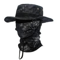 2Pcs/Set Wide-Brimmed Hat Balaclava Mixed Set Men Sunscreen Boonie Cap Outdoors Hiking Camping Fishing Hat Sun Hat Fisherman Hat