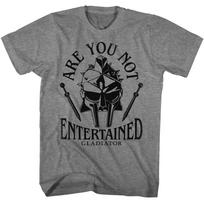 Gladiator Movie Maximus Are You Not Entertained Mask Swords Men T Shirt XXXL gray