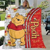 Vini Pū deka Ypač minkšta, šilta, jauki pledas svetainei, sofai, kelionėms visais metų laikais Mielas animacinis personažas 130x150cm
