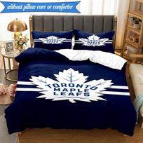 3PCS Maple Leafs Emblem Bedding Set,Including 1pc Duvet Cover And 2pcs Pillowcases Perfect for Bedroom, Dormitory, Fan Christmas gift 140cmx210cm blue