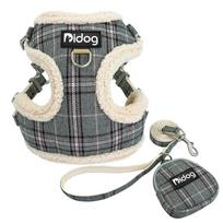 Soft Fleece Cat Harness Vest Warm Dog Puppy Chihuahua Harness Leash Set Adjustable Pets Vests Coat For Small Medium Dogs Cats XS gray