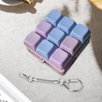 Klaviatūros Fidget Raktų pakabukas 9 Mygtukų Mechaninis Clicker Kūrybiški Aksesuarai Nešiojami Reikmenys Purple Blue gray