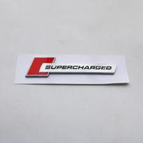 Supercharged Logo Car Rear Trunk Emblem Sticker Fender Side Badge for Car white