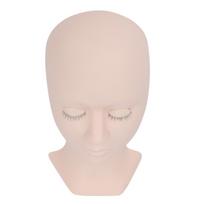 Eyelash Mannequin Head Replaceable Eyes Eyelash Extensions Makeup Massage Acupuncture Silicone Practice Head Model With Eyelashes Single Eyelid Pink