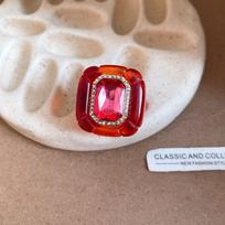 Y2K Classic Geometric Ring Exaggerated Big Dome Plain Ring Acrylic Resin Ring  Jewelry Gifts brown