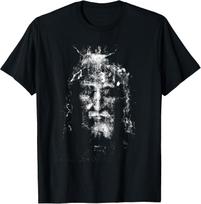 Shroud Of Turin: Holy Face Of Jesus Vintage Cotton Tee - MADE IN USA S gray