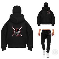 Y2K Double Letter Print Zipper Hoodie Warm Fleece Men's & Women's Casual Sports Top Autumn/Winter Fashion Hooded Coat M black