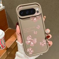 Mielas rožinių kaspinų rašto TPU telefono apsauginis dėklas Google Pixel 10 9 Pro XL 8 Pro 9A 8A 7A, smūgiams atsparus dėklas Pixel 10 9 8 7 Pro For Google Pixel 7