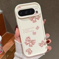 Mielas rožinių kaspinų rašto TPU telefono apsauginis dėklas Google Pixel 10 9 Pro XL 8 Pro 9A 8A 7A, smūgiams atsparus dėklas Pixel 10 9 8 7 Pro For Google Pixel 7 black