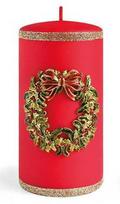 Mondex Žvakė „WREATH“, vidutinio cilindro formos, 7x7x14 cm, parafino raudonumo