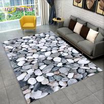 3D Akmens Pėdsakas Paplūdimio Akmenukai Plotinis Kilimas, Kilimas Namams Svetainei Miegamajam Sofai Durų Kilimėlis Virtuvės Dekorui Neslystantis Grindų Kilimėlis 40x60cm(15x23in) black