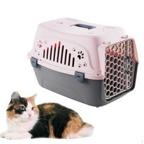Pet Travel Carrier Dog Kennel Cage Organizer Portable Crate for Rabbits Puppy gray