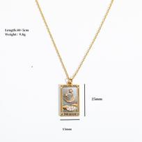 Women's Jewelry Straps Tarot Square Necklace Female Ins Jewelry Ladies beige
