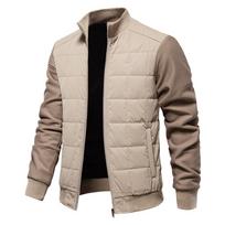 Men Winter Fleece Lined Cotton Jackets Thickened Plush Warm Windbreaker Jacket Men Fashion Casual Outwearing Coats XS black