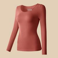 Hyaluronic Acid Ultra-Thin Thermal Women's Base Layer Set Large brown