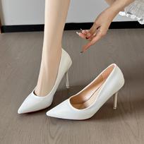 Sexy Fashion Women's Pumps Thin High Heels 2025 Spring/autumn Solid Color Pointed Tip Design Elegant Temperament Ladies‘ Pumps 34 black
