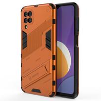 Smūgiams atsparus šarvuotas telefono dėklas Samsung Galaxy M12 A12 Nacho, skirtas Galaxy M12 A12, apsaugantis nuo kritimo, galinis dangtelis su atrama, Coque For A12 oranžinė