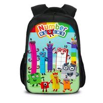 Vaikams Berniukams Mergaitėms Numberblocks Kuprinė Mokyklinė Kuprinė Kelioninė Kuprinė Didelės Talpos Patvari Nailono Medžiaga Erdvus 20l Talpos Keli Skyriai StyleI blue