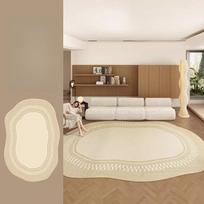 French Style Living Room Decoration Carpet Irregular Shape Rugs for Bedroom Fluffy Soft Bedside Floor Mat Thick Plush Lounge Rug 80x120cm brown