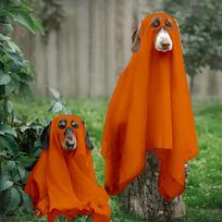 Halloween Ghost Dog Costume Horror Dog Cosplay Dress-Up Pet Transformation Cape Headgear Included Pet Supplies oranžinė