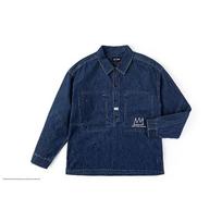 Lee X Basquiat Collaboration SS24 Comfortable Half-Placket Denim Shirt Men shirts Dark-Blue LMT0069025FQ00FA05273 M blue