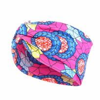 New African Floral Print Headband Twist Style Women's Sports Yoga Elastic Hairband Fashion Salon Make Up Hair Wrap Headwear one size blue
