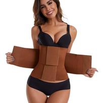 Postpartum Recovery Waist Trainer Corset Jersey Shapewear Breathable Abdominal Binder Fitness Cinchers for Belly Slimming Belt M black