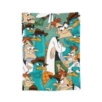 Perry The Platypus Blanket Velvet Anime Super Soft Throw Blankets for Bedroom Sofa Bedroom Quilt 130cmx150cm beige