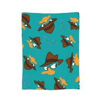 Perry The Platypus Blanket Velvet Anime Super Soft Throw Blankets for Bedroom Sofa Bedroom Quilt 130cmx150cm brown