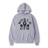 Madingi vyriški džemperiai su gobtuvu Pasaulio sporto salė Harajuku Pora Vyrai Moterys Mada Naujas prekės ženklas Dizainas Megztinis Vyriški vilnos džemperiai su gobtuvu XL gray
