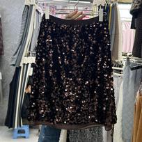 Elegant Sequin Mesh Skirt: 2025 Autumn/Winter Slimming Style with Elastic Waist Large