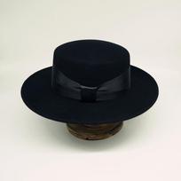Foreign Trade Export Black Bow Big Eaves Flat Top Top Hat For Men And Women Autumn And Winter Wool British Retro Panama Felt M（56-58cm） black