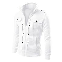 Men's Solid Color Button Decorated Velvet British Style Jacket Men's Casual Fashion Trend Versatile Jacket XL