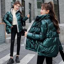 Winter Glossy Down Cotton Jacket Women's Short Loose Bakery Thick Small Cotton Jacket Jacket S