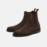[Customade] 4cm Suede Chelsea Boots Felix [Brown] 240 black