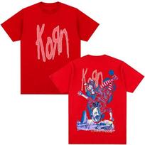 2026 Hot Sale Korn Band Coming Undone Retro Metal Gothic Rock T-Shirt Men Women Unisex Summer Loose Short Sleeve Streetwear T-Shirt Casual Tee Tops XXXL red