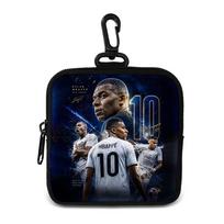 M-Mbappe Money Coin Purse with Key Ring Pocket Purse mini headphone bag Football Star storage bag Credit Card Holoder Man Women black