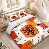 Bedding Set 1 Duvet Cover 2 Pillowcases Netherlands Football Print Bedroom Home Decoration 135cmx200cm