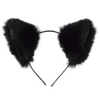 Pliušinė katės ausų lankelis Cosplay ir Anime kostiumams 1 piece black
