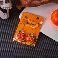 Vinatge Classic Enamel Pumpkin Drop Earrings for Women Halloween Festival Celebration Decorations