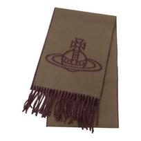 Vivienne Westwood Double-sided design wool scarf, same style for men and women, couple style, 81030006-W01MK-N404 brown