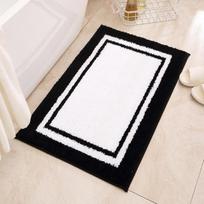 Simple Style Bathroom Water Absorbing Non-slip Flocking Floor Mat 50x80 cm