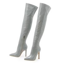 Eilyken Sexy Stiletto aukštakulniai moteriški batai smailiais nosiais Moteriški batai Elegantiški ilgi Botas De Mujer 37 gray