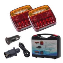 Automobilio LED galiniai žibintai Belaidis magnetinis priekabos galinių žibintų rinkinys su ilgai laikančia baterija, greitu įkrovimu, oro sąlygoms atspariais transporto priemonės žibintais sunkvežimiams, valtims, RV A brown