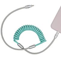 USB Lightning Charging Charger for to with iPhone 15 and Green x Cable, Cable, Type-C Cable, iPhone, iPad, Android, Smartphone, Spiral, Short, blue
