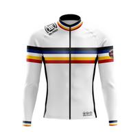 Vyriškas žieminis dviračių džersis Spalvingi terminiai vilnos ilgomis rankovėmis švarkai Road Bike RightTrack Sportinė apranga 2XL
