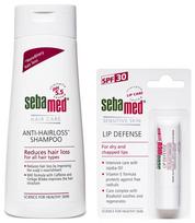 SebaMed Anti-Hairloss Shampoo, 200ml & SebaMed SPF 30 Lip Defense Stick, 4.8g white