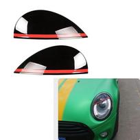 Glossy Black Headlights Eyebrows Eyelids Cover Eyelash Head Light Lamp Stickers for MINI Cooper F54 F55 F56 F57 R55 R56 Glossy Black black